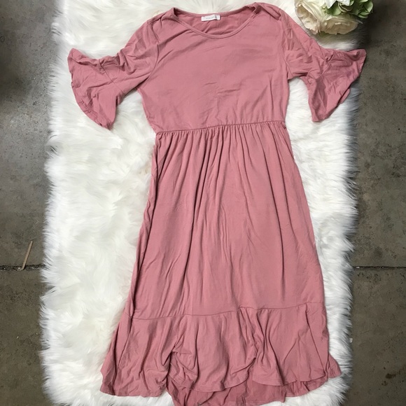 Reborn J Floral Wrap Ruffle Hem Dress main image 0